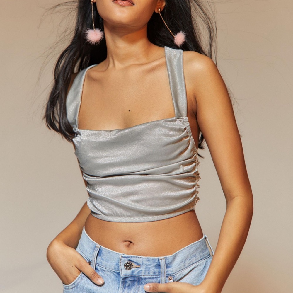 Urban Outfitters Out From Under Ella Shine Ruched Bustier
